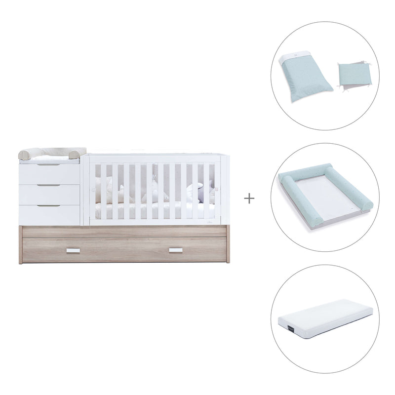 Convertible crib with drawers/trundle bed 70x140 cm wood/white · Sero Loft K547-M9477