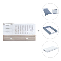 Convertible crib with drawers/trundle bed 70x140 cm wood/white · Sero Loft K547-M9477