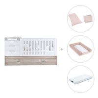 Convertible crib with drawers/trundle bed 70x140 cm wood/white · Sero Loft K547-M9477