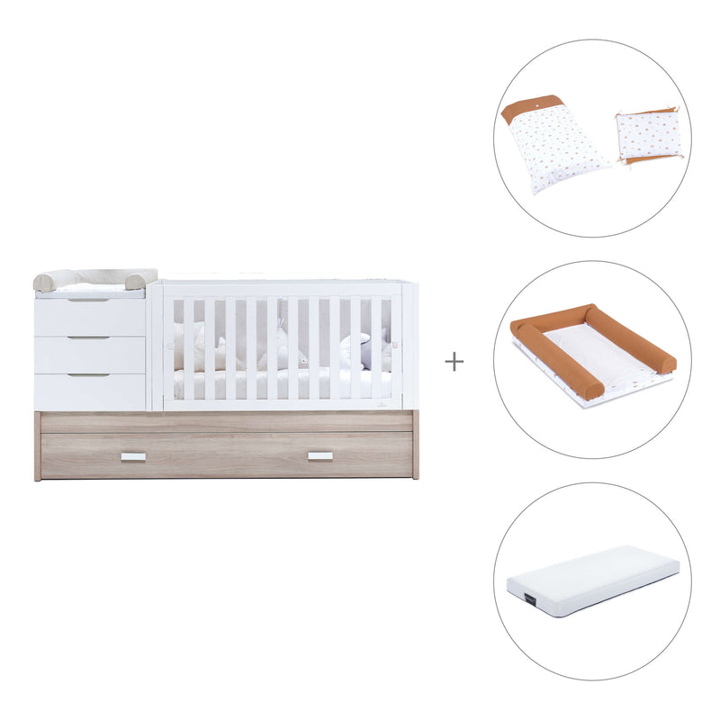 Convertible crib with drawers/trundle bed 70x140 cm wood/white · Sero Loft K547-M9477