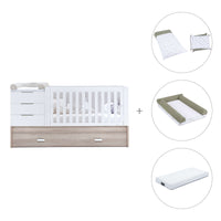 Convertible crib with drawers/trundle bed 70x140 cm wood/white · Sero Loft K547-M9477