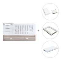 Convertible crib with drawers/trundle bed 70x140 cm wood/white · Sero Loft K547-M9477