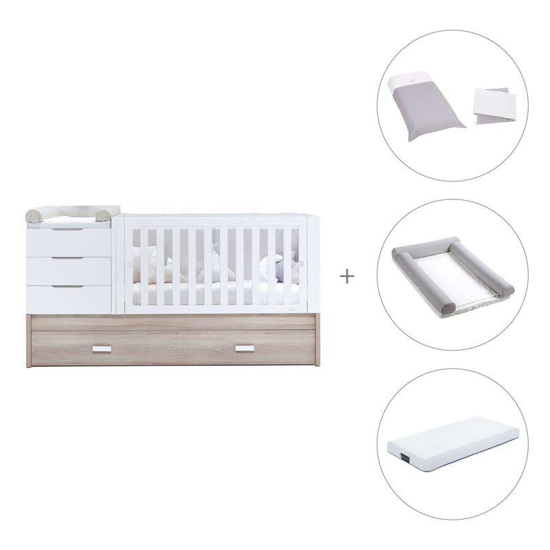 Convertible crib with drawers/trundle bed 70x140 cm wood/white · Sero Loft K547-M9477