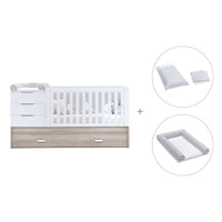 Convertible crib with drawers/trundle bed 70x140 cm wood/white · Sero Loft K547-M9477