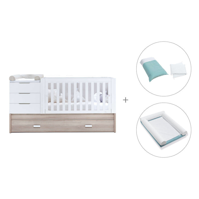 Convertible crib with drawers/trundle bed 70x140 cm wood/white · Sero Loft K547-M9477