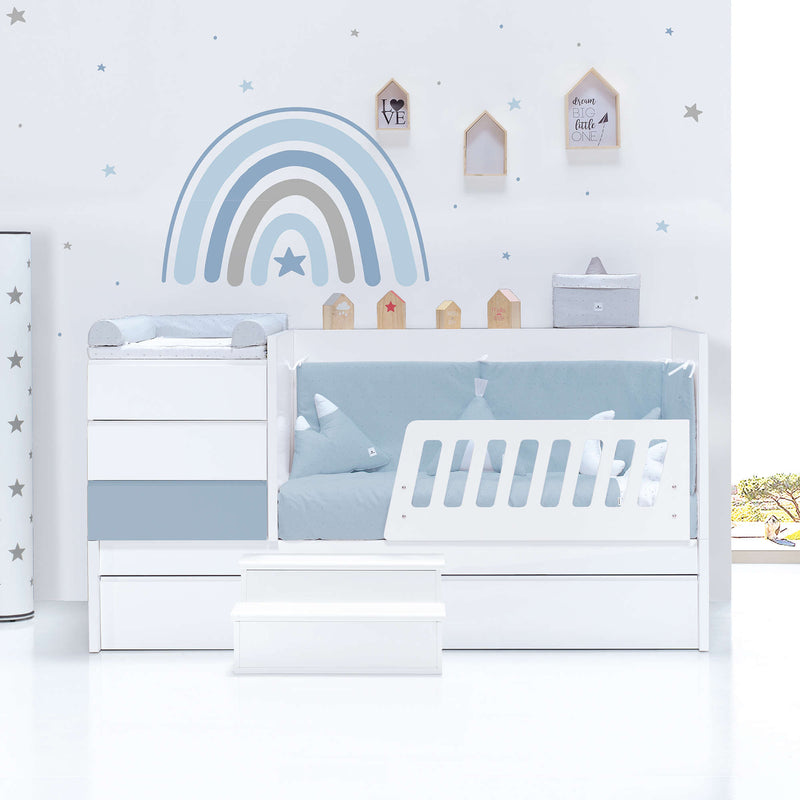 Convertible crib 70x140 cm white/blue · Sero Kubo Blu Denim K551-M7741