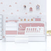 Convertible crib 70x140 cm white/light pink · Sero Kubo Flamingo K551-M7742
