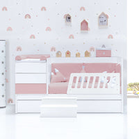 Convertible crib 70x140 cm white/light pink · Sero Kubo Flamingo K551-M7742