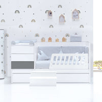 Convertible crib 70x140 cm white/anthracite · Sero Kubo Antracita K551-M7758