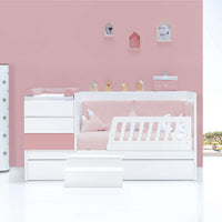 Convertible crib 70x140 cm white/pink · Sero Kubo Quarzo K551-M7759
