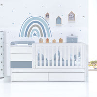 Convertible crib 70x140 cm white/blue · Sero Kubo Blu Denim K551-M7741