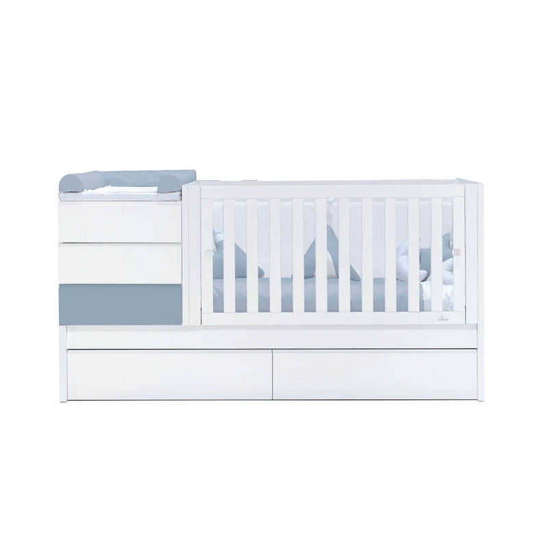 Convertible crib 70x140 cm white/blue · Sero Kubo Blu Denim K551-M7741