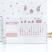 Convertible crib 70x140 cm white/light pink · Sero Kubo Flamingo K551-M7742