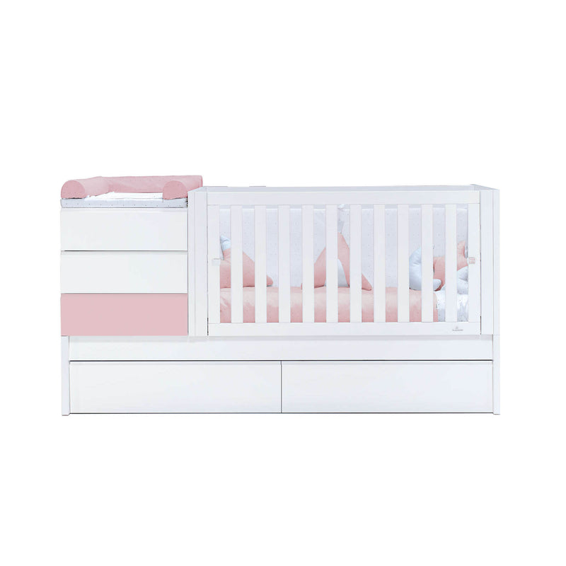Convertible crib 70x140 cm white/light pink · Sero Kubo Flamingo K551-M7742