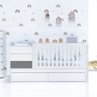 Convertible crib 70x140 cm white/anthracite · Sero Kubo Antracita K551-M7758