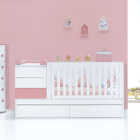 Convertible crib 70x140 cm white/pink · Sero Kubo Quarzo K551-M7759