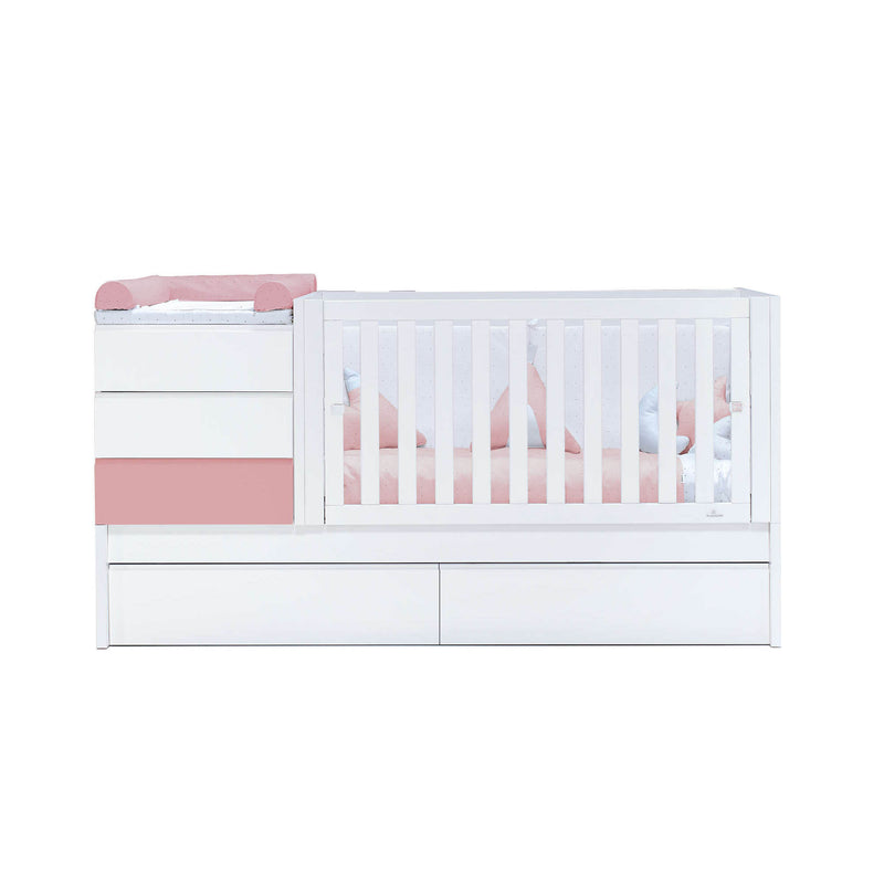Convertible crib 70x140 cm white/pink · Sero Kubo Quarzo K551-M7759