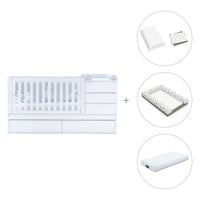 White convertible crib 70x140cm with drawers or trundle bed · Sero Kubo K551