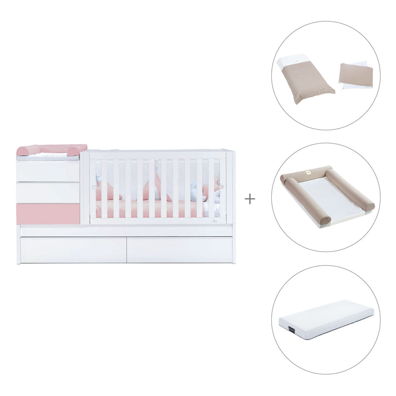 Convertível 70x140 cm branco/rosa claro · Sero Kubo Flamingo K551-M7742