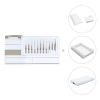 Beige/white convertible crib 70x140cm with drawers or trundle bed · Sero Kubo K551-M7753