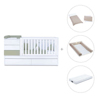 Convertible crib with trundle bed/drawers (70x140 cm) green-olive · Sero Kubo K551N-M7756