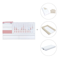 Verwandelbares Babybett 70x140 cm weiss/rosa · Sero Kubo Quarzo K551-M7759