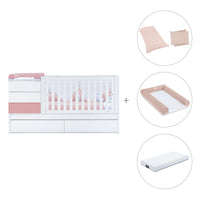 Verwandelbares Babybett 70x140 cm weiss/rosa · Sero Kubo Quarzo K551-M7759