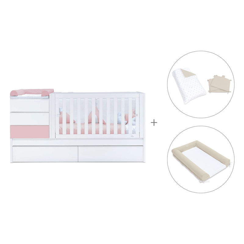 Convertível 70x140 cm branco/rosa claro · Sero Kubo Flamingo K551-M7742