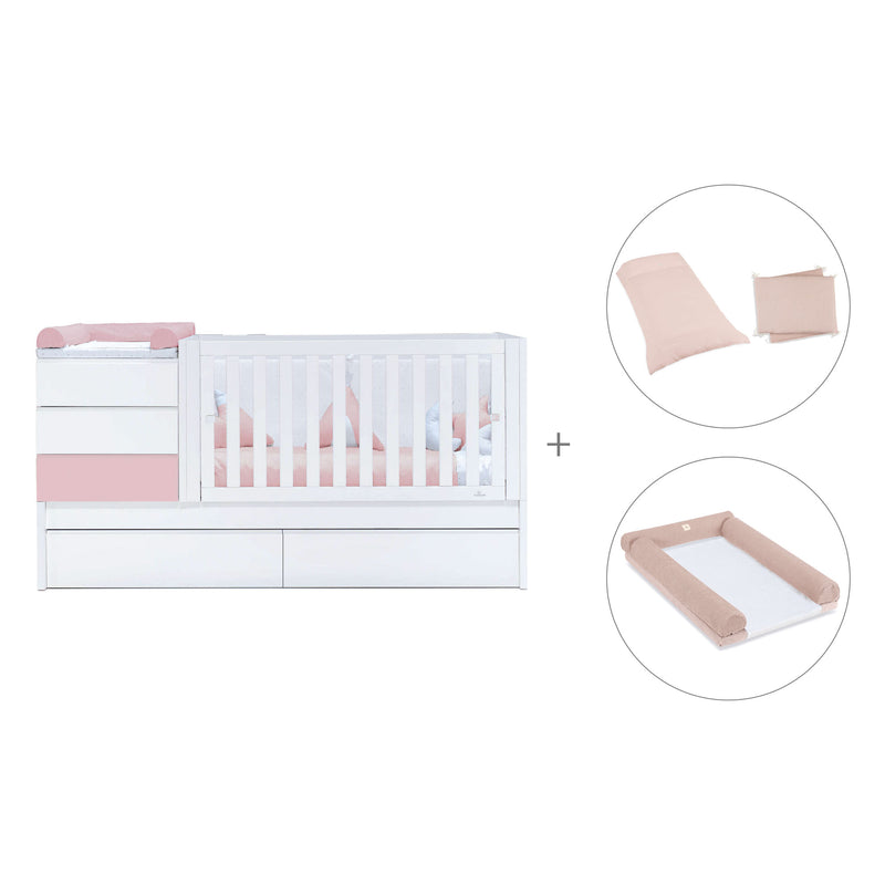 Convertível 70x140 cm branco/rosa claro · Sero Kubo Flamingo K551-M7742