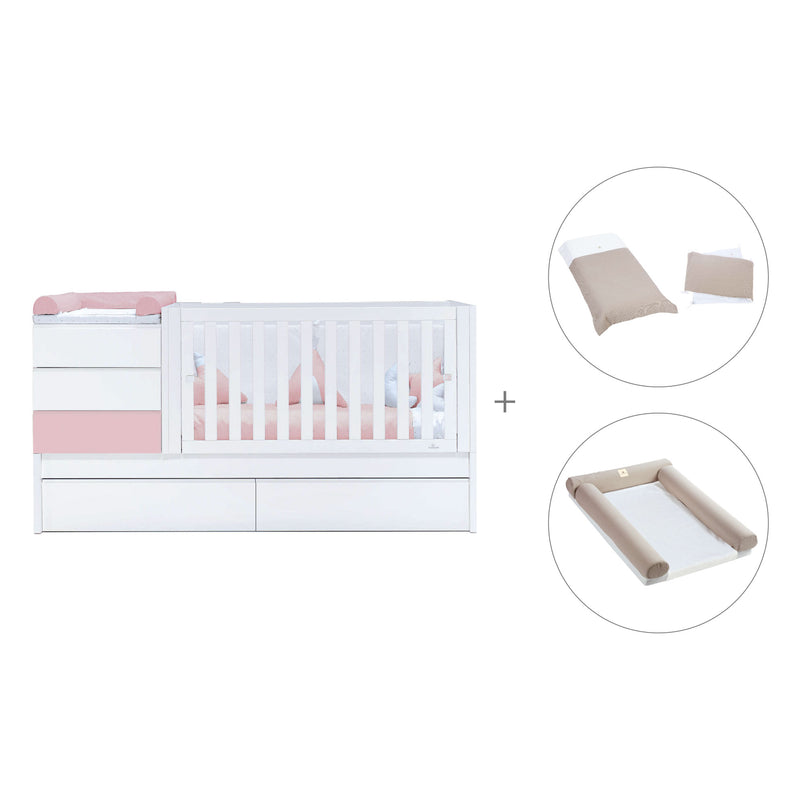 Convertível 70x140 cm branco/rosa claro · Sero Kubo Flamingo K551-M7742