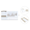 Beige/white convertible crib 70x140cm with drawers or trundle bed · Sero Kubo K551-M7753