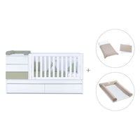 Convertible crib with trundle bed/drawers (70x140 cm) green-olive · Sero Kubo K551N-M7756