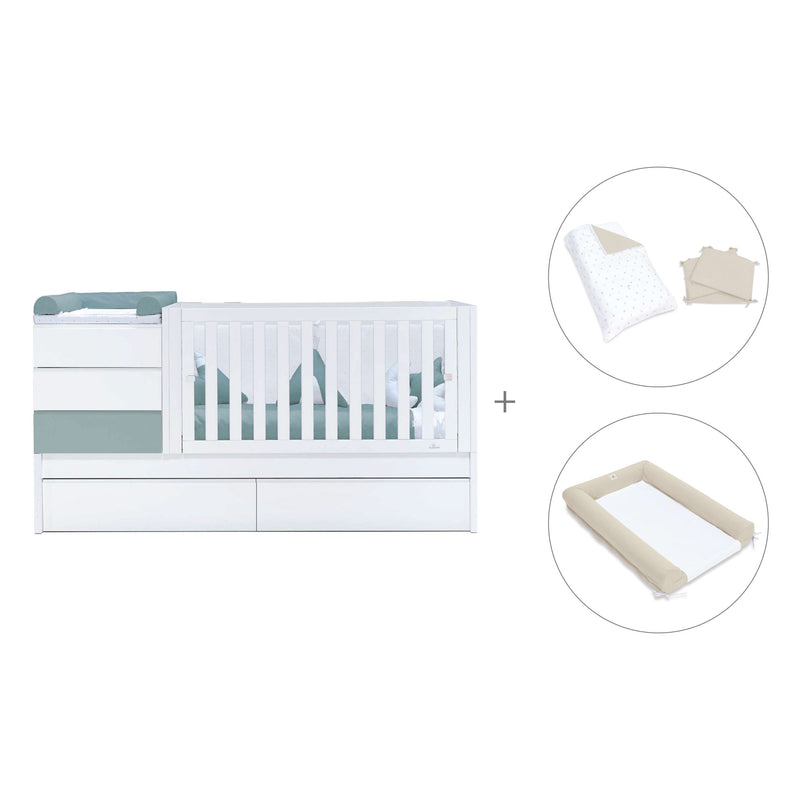 Convertível 70x140 cm branco/eucalipto · Sero Kubo Eucalyptus K551-M7757