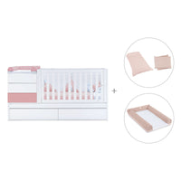 Verwandelbares Babybett 70x140 cm weiss/rosa · Sero Kubo Quarzo K551-M7759