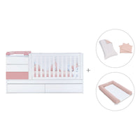 Verwandelbares Babybett 70x140 cm weiss/rosa · Sero Kubo Quarzo K551-M7759