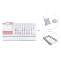 Verwandelbares Babybett 70x140 cm weiss/rosa · Sero Kubo Quarzo K551-M7759