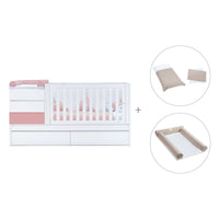 Verwandelbares Babybett 70x140 cm weiss/rosa · Sero Kubo Quarzo K551-M7759