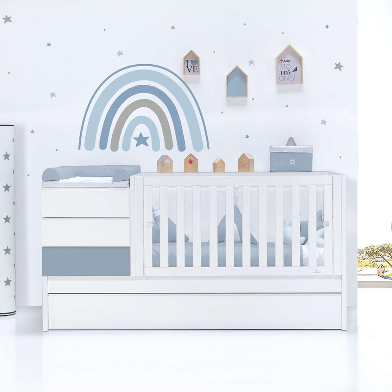 Convertible crib 70x140 cm white/blue · Sero Kubo Blu Denim K551-M7741