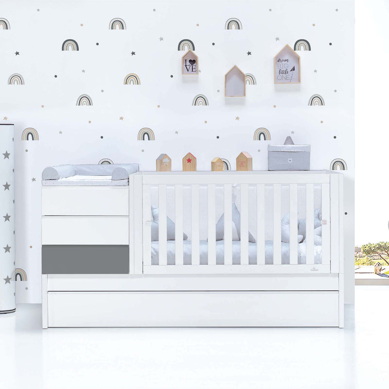 Convertible crib 70x140 cm white/anthracite · Sero Kubo Antracita K551-M7758