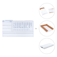 White convertible crib 70x140cm with drawers or trundle bed · Sero Kubo K551