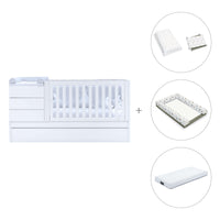 White convertible crib 70x140cm with drawers or trundle bed · Sero Kubo K551