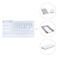 White convertible crib 70x140cm with drawers or trundle bed · Sero Kubo K551