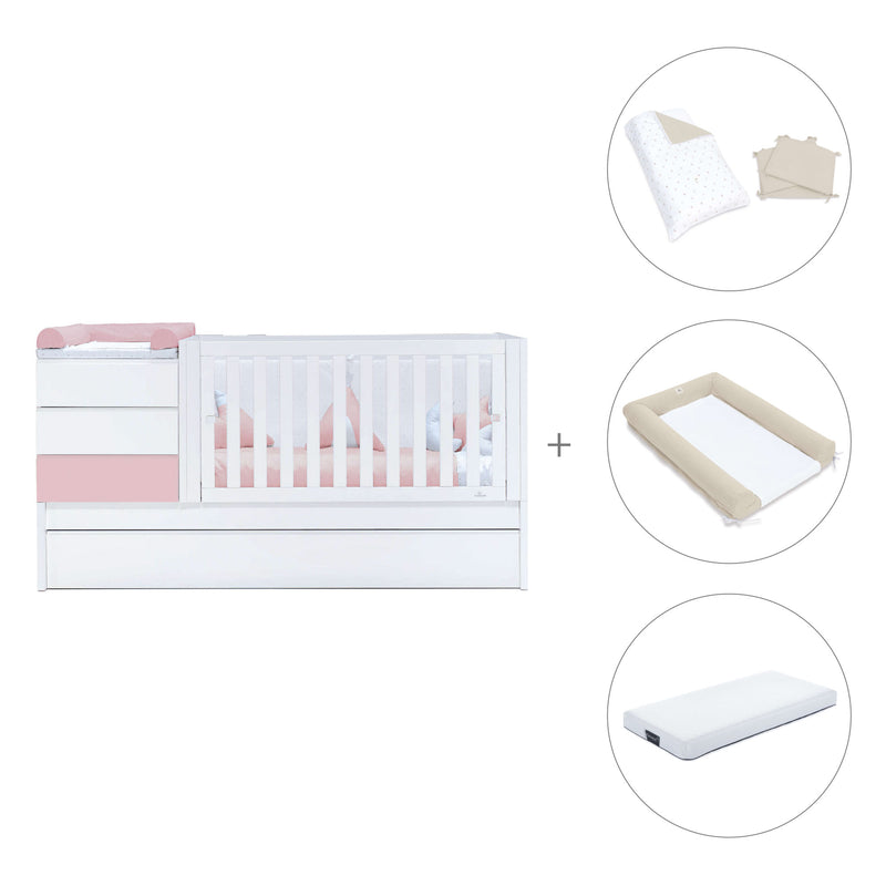 Convertível 70x140 cm branco/rosa claro · Sero Kubo Flamingo K551-M7742