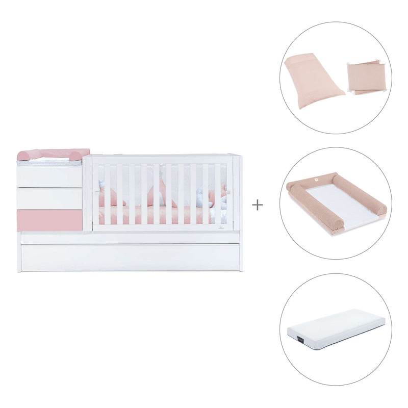 Convertível 70x140 cm branco/rosa claro · Sero Kubo Flamingo K551-M7742