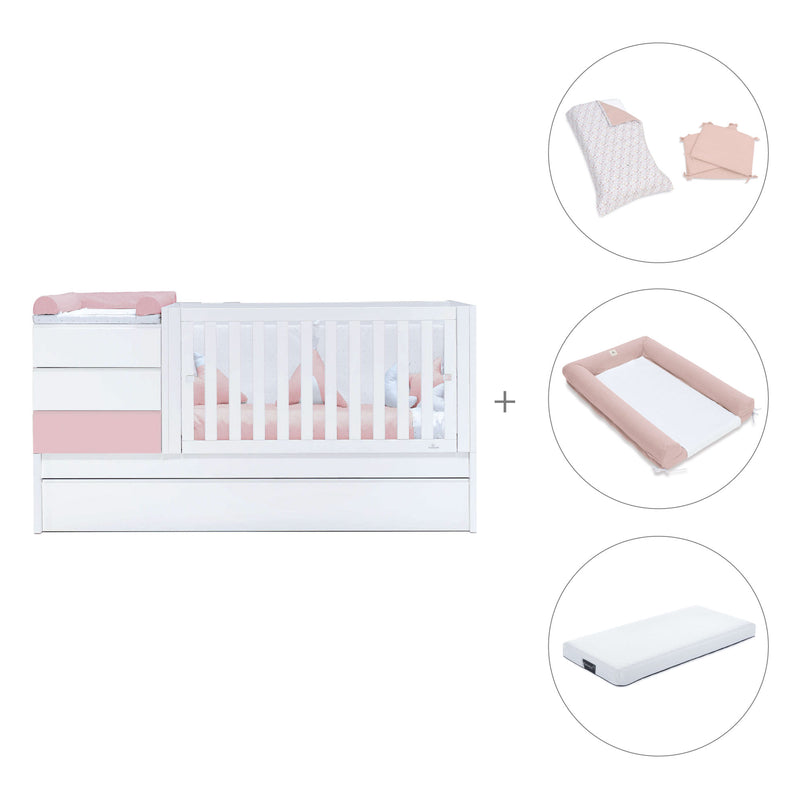 Convertível 70x140 cm branco/rosa claro · Sero Kubo Flamingo K551-M7742