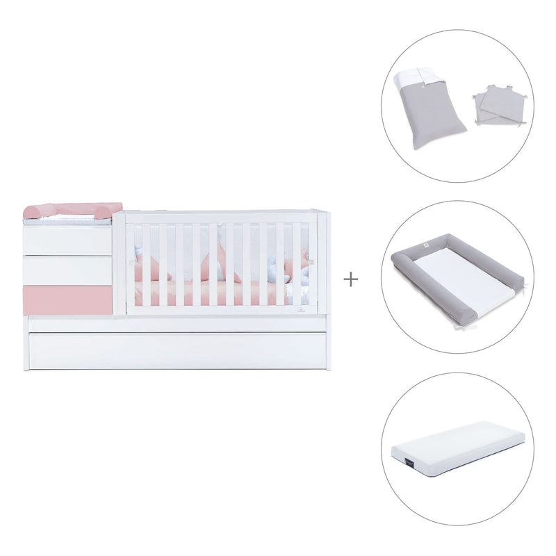 Convertível 70x140 cm branco/rosa claro · Sero Kubo Flamingo K551-M7742