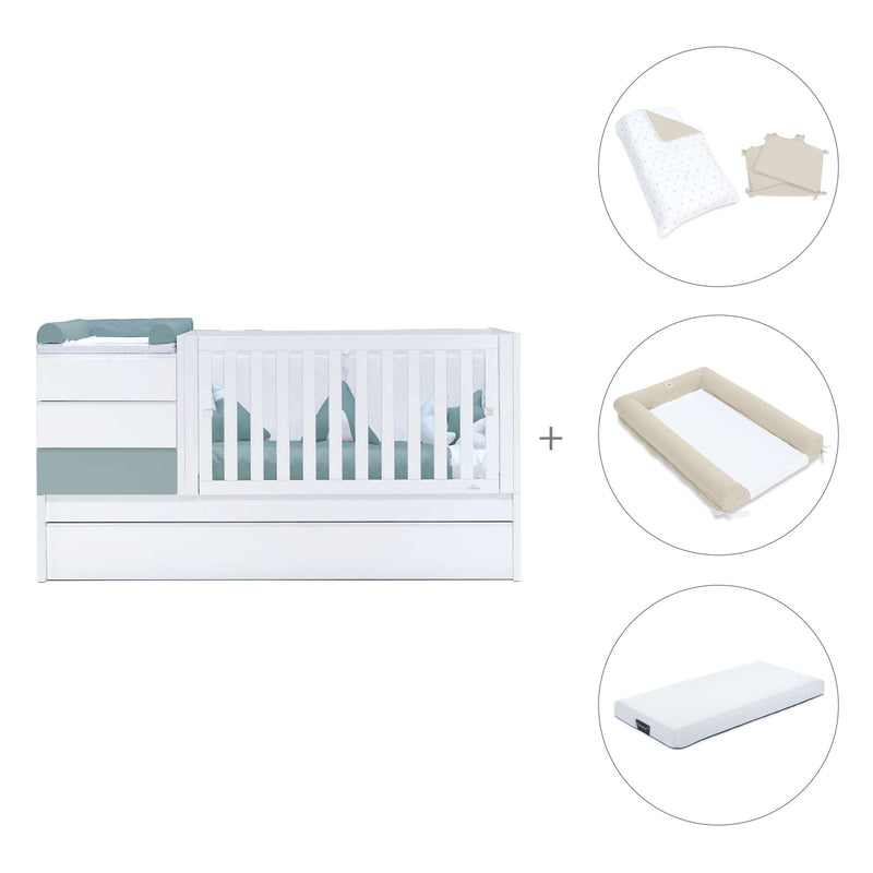 Convertível 70x140 cm branco/eucalipto · Sero Kubo Eucalyptus K551-M7757