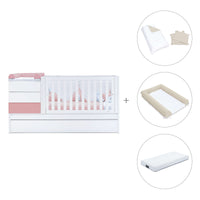 Verwandelbares Babybett 70x140 cm weiss/rosa · Sero Kubo Quarzo K551-M7759