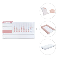 Verwandelbares Babybett 70x140 cm weiss/rosa · Sero Kubo Quarzo K551-M7759