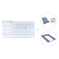 White convertible crib 70x140cm with drawers or trundle bed · Sero Kubo K551